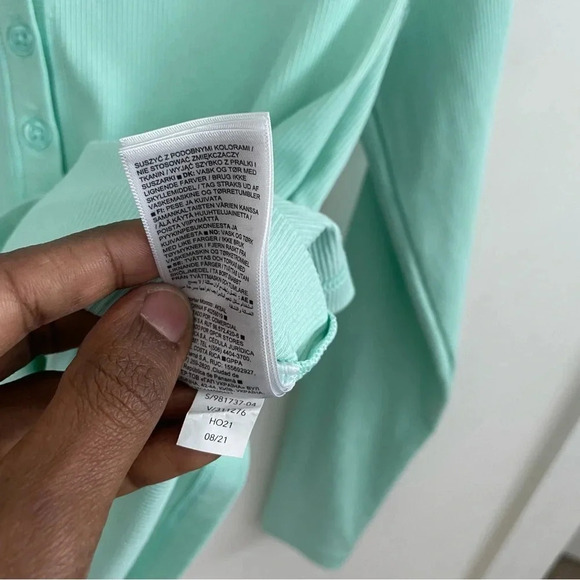 ATHLETA MINT GREEN RIBBED HENLEY TOP M - Picture 5 of 6